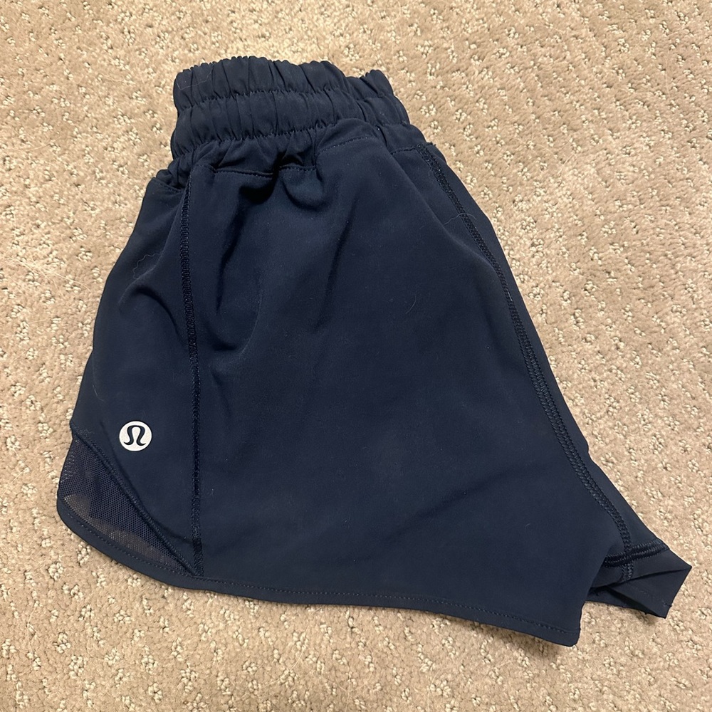 Size 0 navy blue lululemon hotty hot shorts